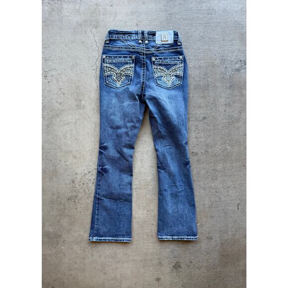 Y2K Answer Me Jeans Studded Bootcut Size 28x29 - Picture 1 of 7